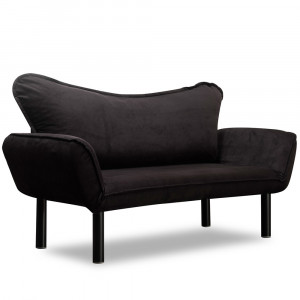 Canapea neagra din textil pentru 2 persoane Chatto The Home Collection