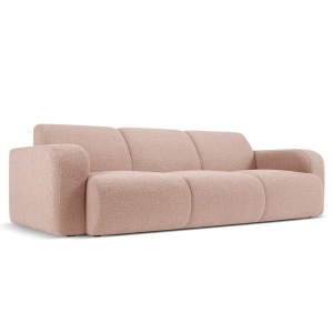 Canapea roz pudra din textil pentru 3 persoane Molino Boucle Micadoni