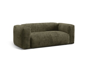 Canapea verde muschi din textil pentru 2 persoane Martina Corduroy Micadoni