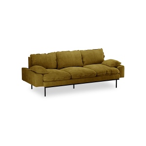 Canapea verde oliv din catifea pentru 3 persoane Retro Royal HKliving