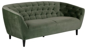 Canapea verde padure/negru din textil pentru 3 persoane Ria Quiet Object