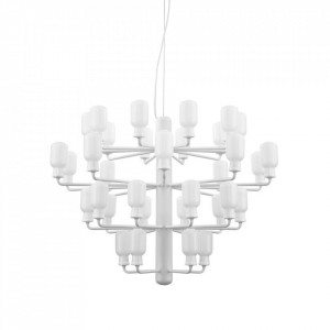 Candelabru alb din sticla si marmura cu 35 de becuri Amp Large Normann Copenhagen