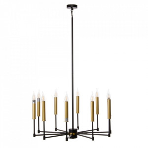 Candelabru negru din fier cu 10 becuri Allis The Home Collection