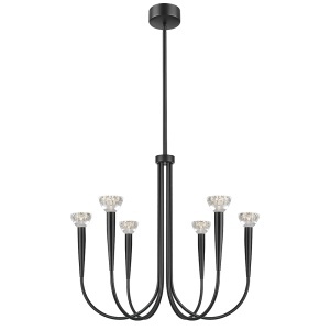 Candelabru negru din metal cu 6 LED-uri Boston Zuma Line