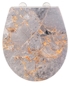 Capac pentru toaleta multicolor din fibre sintetice Relief Marble Wenko