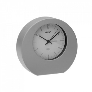 Ceas de masa rotund gri/alb din plastic 17x18,2 cm Grey Alarm Clock Versa Home