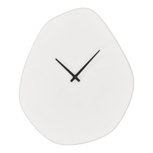 Ceas de perete oval alb antic din ciment 28x33 cm Vienna House Nordic