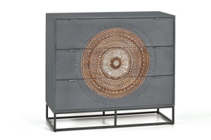 Comoda gri/maro din lemn 100 cm Alacena Giner y Colomer