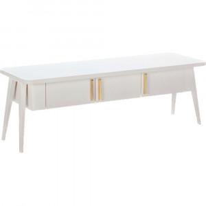 Comoda TV alba din lemn 150 cm Dorado Thai Natura