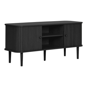 Comoda TV din lemn negru 113 cm Nikko House Nordic