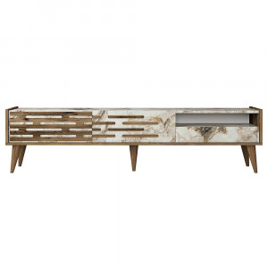 Comoda TV maro/alba din plastic 180 cm Valensiya 2 The Home Collection