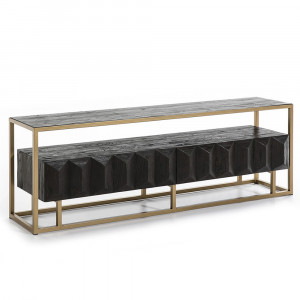 Comoda TV maro /aurie din lemn 180 cm Brock Thai Natura