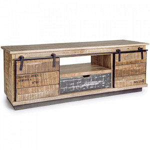 Comoda TV maro din lemn 130 cm Tudor Bizzotto