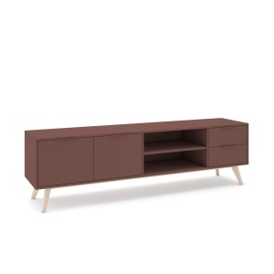 Comoda TV maro teracota din lemn 180 cm Campus The Home Collection