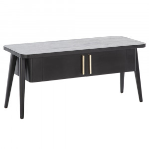 Comoda TV neagra din lemn 110 cm Pinji Thai Natura