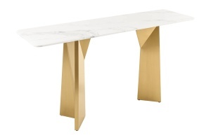 Consola alba/aurie din marmura 140 cm Extravagancia The Home Collection
