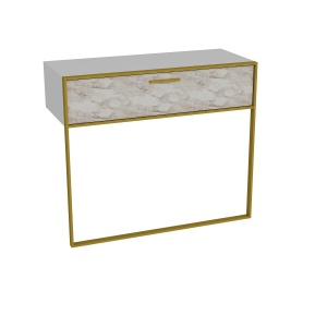 Consola alba/aurie din metal 90 cm Polka The Home Collection