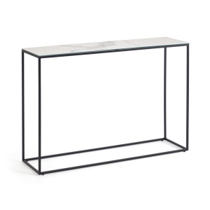 Consola alba/neagra din ceramica 110 cm Rewena Kave Home
