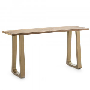 Consola maro/aurie din lemn 160 cm Rodgers Thai Natura