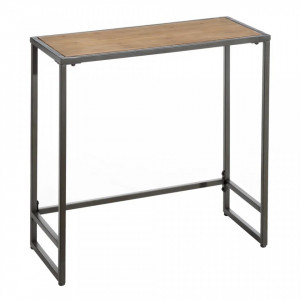 Consola maro din lemn de brad si fier 75 cm Marron The Home Collection