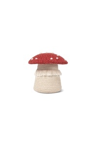 Cos cu capac din fibre crem/rosu Mini Mushroom Lorena Canals