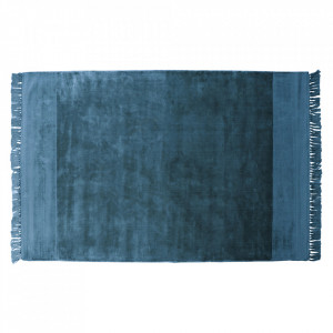 Covor albastru petrol din viscoza si bumbac 170x240 cm Sweep Be Pure Home