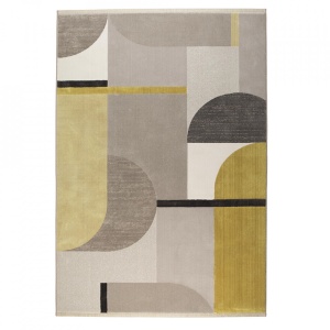 Covor din fibre sintetice gri/galben 160x230 cm Hilton Zuiver