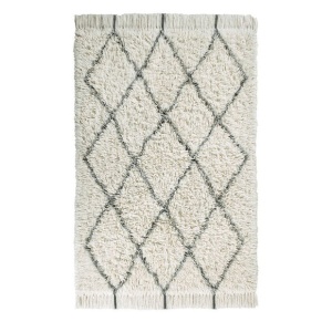 Covor pentru copii crem/gri carbune din fibre naturale 80x140 cm Berber Soul Lorena Canals