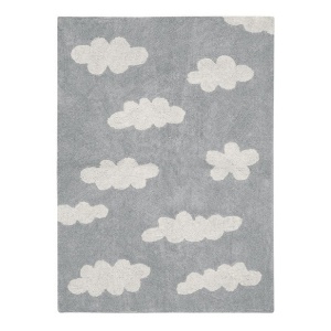 Covor pentru copii gri din bumbac 120x160 cm Clouds Lorena Canals