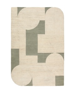 Covor verde/bej din fibre naturale 200x300 cm Bralen Kave Home