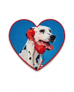 Covoras baie multicolor din fibre sintetice 65x72 cm Dog Caller Center Seletti