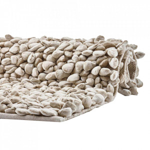 Covoras pentru baie bej din fibre 60x60 cm Rocca Aquanova
