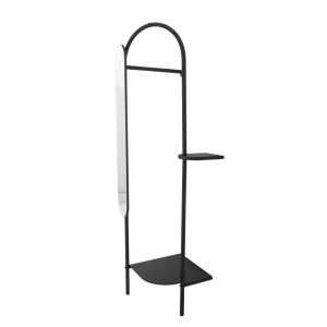 Cuier cu oglinda negru din metal Belen Bloomingville