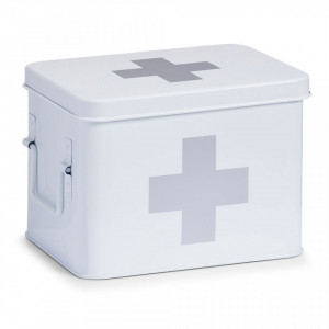 Cutie alba cu capac din metal pentru medicamente Medicine Box Maxi White Zeller