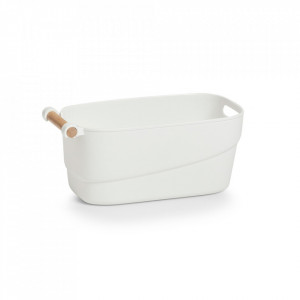 Cutie alba/maro din fibre sintetice Tia Zeller