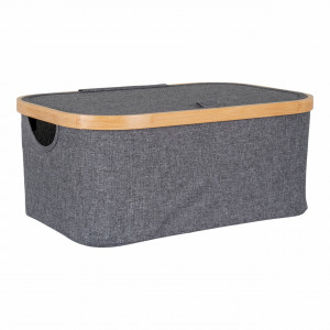 Cutie cu capac din textil gri Noto Flat House Nordic