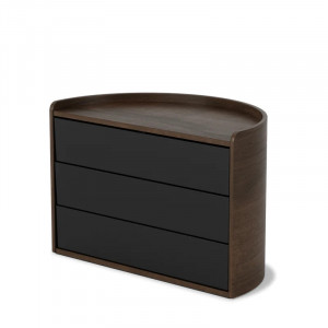 Cutie pentru cosmetice neagra/maro din lemn Moona Umbra