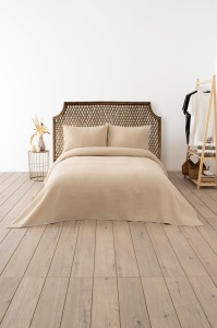 Cuvertura bej din fibre 200x220 cm Waffle The Home Collection