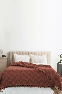 Cuvertura rosie din bumbac 200x230 cm Naomi Double The Home Collection