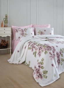 Cuvertura roz din bumbac 200x235 cm Spring Double The Home Collection