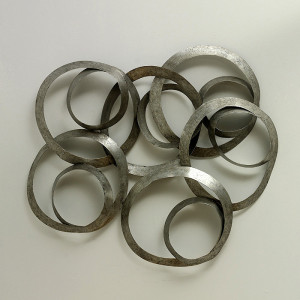 Decoratiune de perete argintie din metal 99x98 cm Ohas Thai Natura