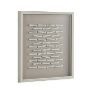 Decoratiune de perete din lemn alb 60x60 cm Michelle Thai Natura