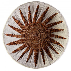Decoratiune de perete maro/alb din fibre naturale 50 cm Pilsa Thai Natura