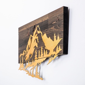 Decoratiune de perete maro/aurie din metal 38x58 cm Mountain v2 The Home Collection