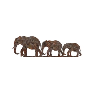 Decoratiune de perete maro din metal 15x50 cm Rusty Elephant 1 The Home Collection