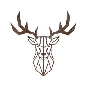 Decoratiune de perete maro din metal 51x51 cm Rusty Deer 1 The Home Collection