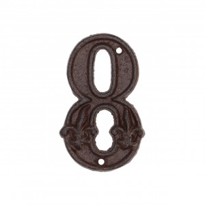 Decoratiune de perete maro din metal 8x13 cm Number 8 Esschert Design
