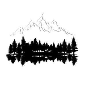 Decoratiune de perete neagra/alba din metal Nature And Mountain 12 The Home Collection