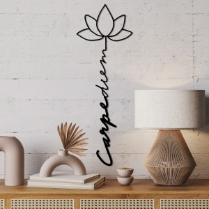Decoratiune de perete neagra din metal 21x60 cm Message The Home Collection