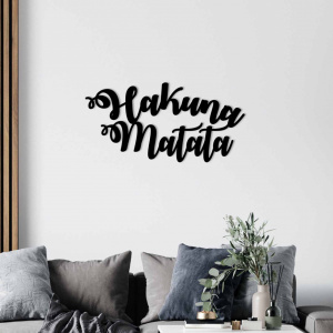Decoratiune de perete neagra din metal 35x70 cm Hakuna Matata The Home Collection